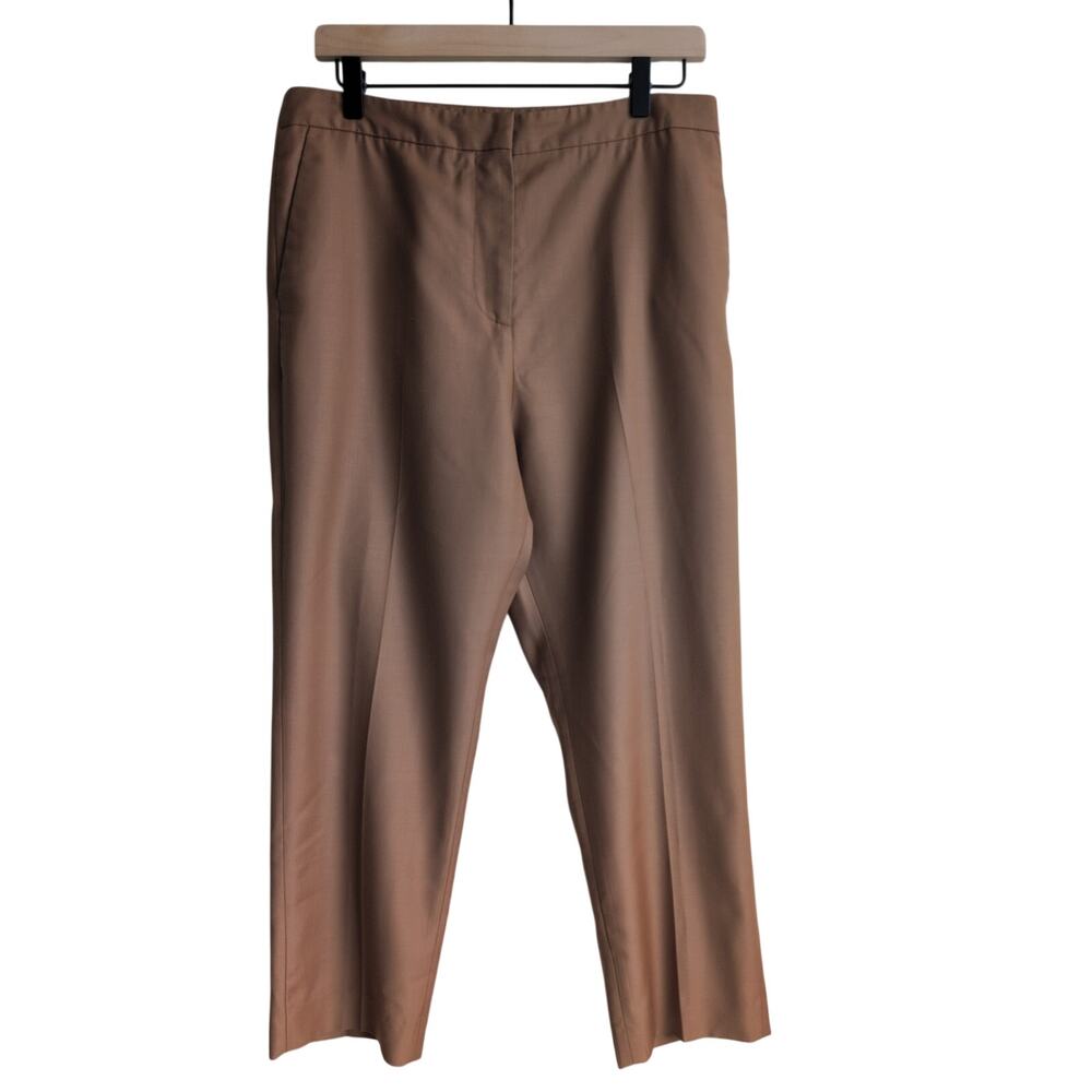 & Other Stories Carmel Cropped Wool Blend Pressed Straight Leg Trousers size 10